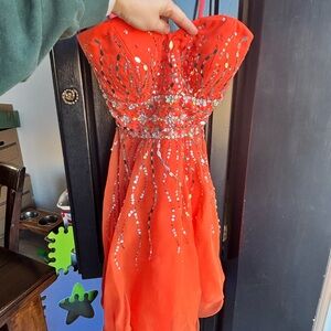 Mori Lee Vibrant Orange Dress